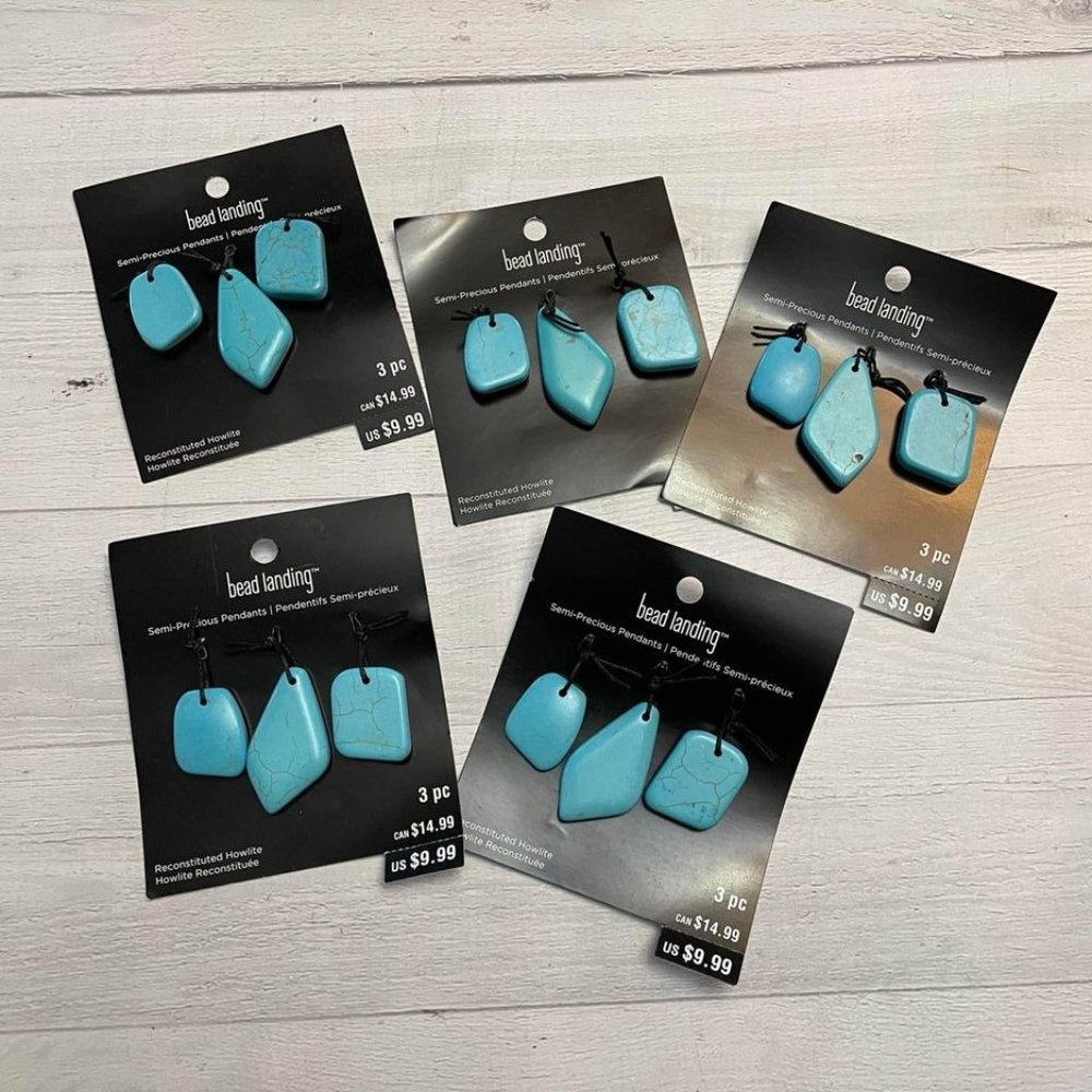 bead landing semi precious pendants 5 packs